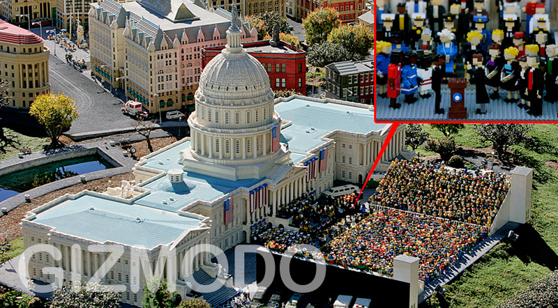 Illustration for article titled Lego Obama Presidential Inauguration Brings Hope to Bricks Too